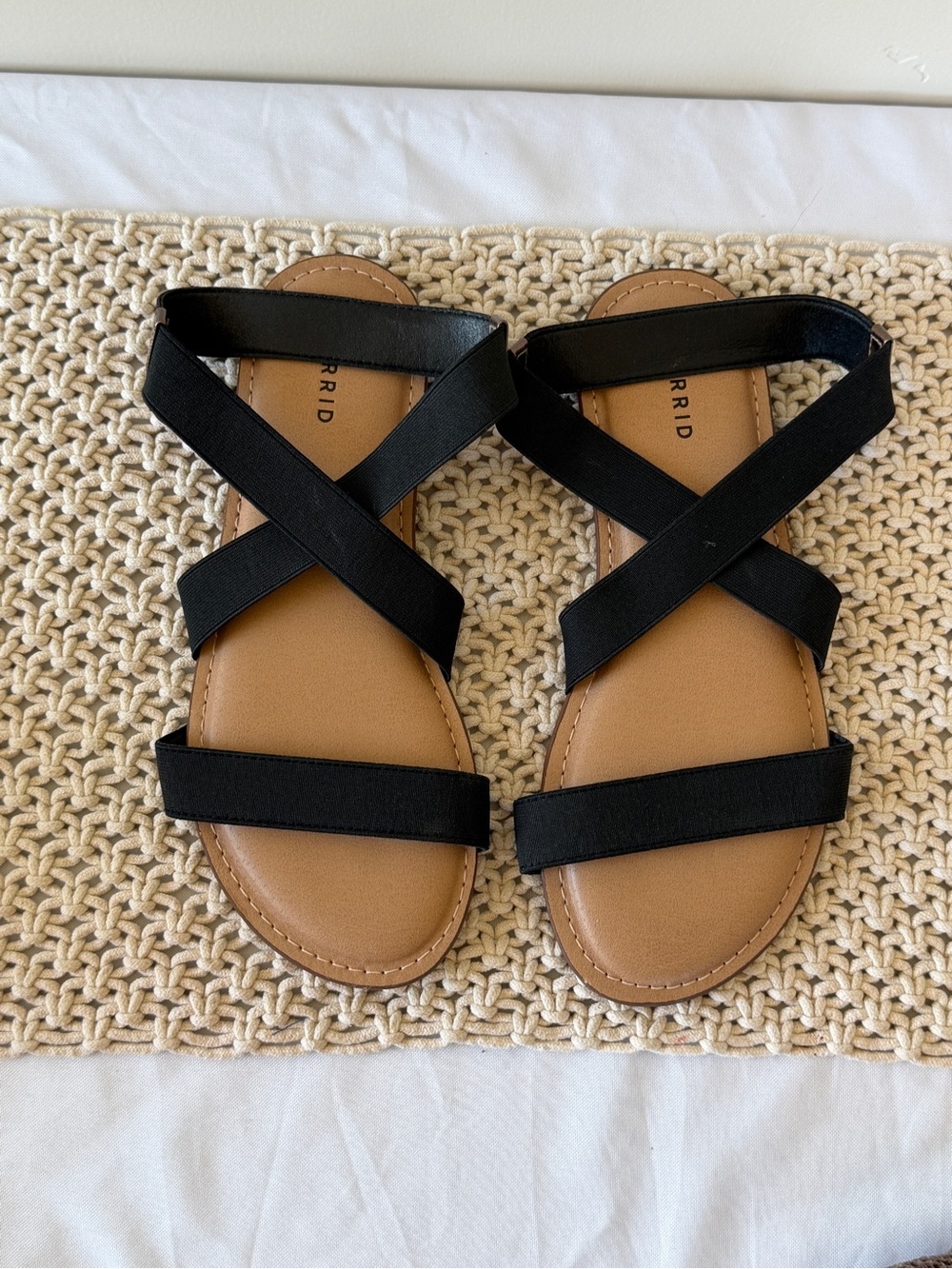 torrid Black Crisscross Flat Sandals